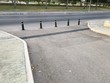 Removable type car stop bollards at an private road entry of an Government property access
