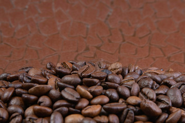 coffee beans on a brown background