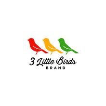 Three Little Bird Logo Icon Vector Based On Reaggae Song Vector Illustration