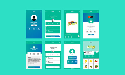Wall Mural - Mobile UI Design - Food Blog Kit
