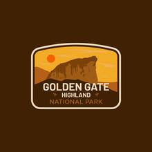 Golden Gate Highland National Park Logo Badge Emblem Illustration Vector