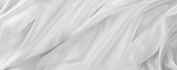 White silk fabric material texture banner background