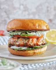 Poster - Greek Salmon Burger