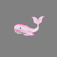 Pink Whale, A Girl Lives In The Seas And Oceans, Big Fish
