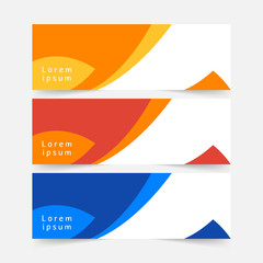 Wall Mural - Abstract Banner Template Design. Horizontal header, web banner. Social Media Cover, poster. Vector abstract geometric design banner web template. Vector illustration
