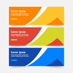 Wall Mural - Abstract Banner Template Design. Horizontal header, web banner. Social Media Cover, poster. Vector abstract geometric design banner web template. Vector illustration