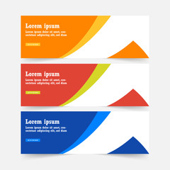 Wall Mural - Abstract Banner Template Design. Horizontal header, web banner. Social Media Cover, poster. Vector abstract geometric design banner web template. Vector illustration