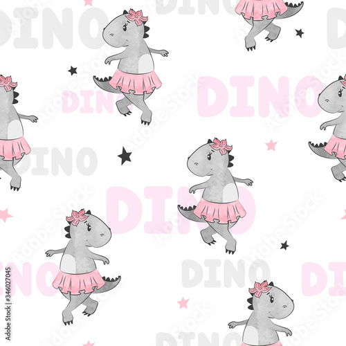 Cartoon baby Dino pattern f...