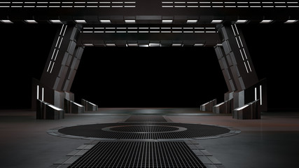 Wall Mural - Space environment, ready for comp of your characters.3D rendering