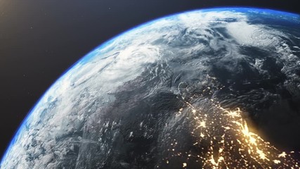 Wall Mural - rotating planet earth with a real tilt axis and direction of rotation. elements of this video furnis