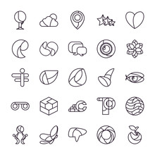 Abstract Shapes Line Style Icon Set Vector Design