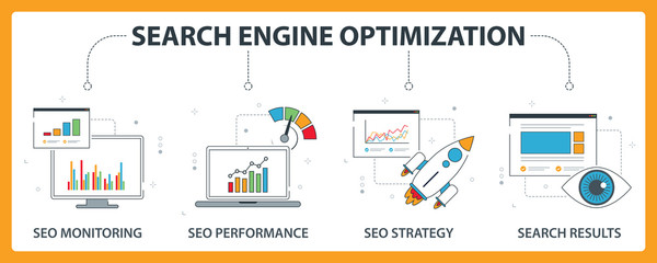 Wall Mural - search engine optimization internet banner.
