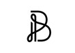 mono lines Letter b logo black color vector illustration, B Letter Logo Monogram Design. Creative B Letter Icon with Black Lines Vector Illustration.