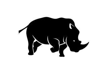 Wall Mural - Rhino Logo vector, Rhinoceros logo monochrome color Business template