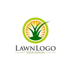 Canvas Print - Lawn Care Logo Design Vector Template