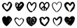 © TWINS DESIGN STUDIO - Heart icons set. Hand drawn hearts doodles collection. Medical health care and  love passion concept. Romance and love icon vector illustrations.