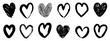 © TWINS DESIGN STUDIO - Heart icons set. Hand drawn hearts doodles collection. Medical health care and  love passion concept. Romance and love icon vector illustrations.