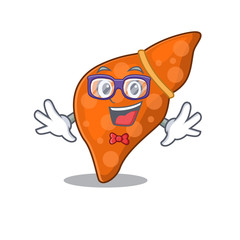 Poster - Mascot design style of geek human hepatic liver with glasses