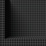 Fototapeta Do przedpokoju - 3d render, Grid design pattern, architectural blocks, Minimal background