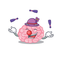 Wall Mural - An attractive human brain cartoon design style playing juggling