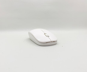 white wireless computer mouse isolated on white background