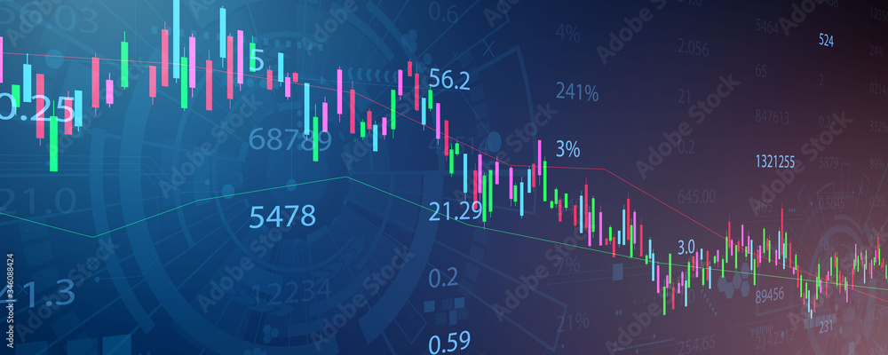 stock market, economic graph with diagrams, business and financial ...