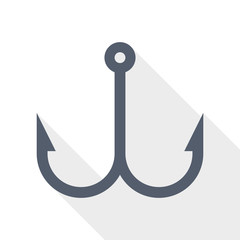 Poster - Fishing hook flat design vector icon