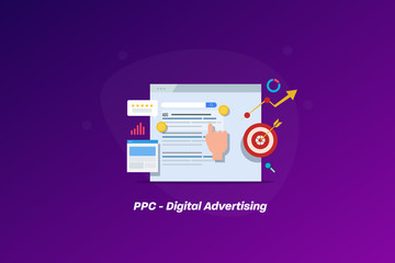 Wall Mural - Search engine marketing, digital advertising campaign for search engine traffic, targeting audience with pay per click campaign. Online business technology.