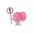 © kongvector - A picture of streptococcus pyogenes cartoon character concept holding a sign