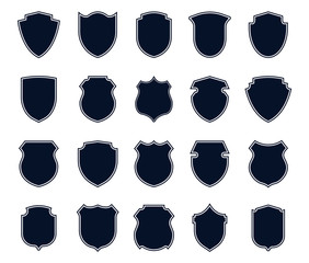 police badges set. military signs, various shield shapes, football club emblems. can be used for ins