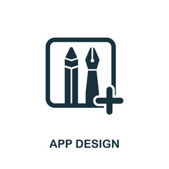App Design icon from mobile app development collection. Simple line App Design icon for templates, web design and infographics