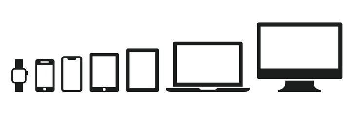 PC and smartphone icon set