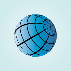 Poster - Globe icon. Flat vector drawing. Horizontal vertical lines