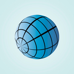Poster - Globe icon. Flat vector drawing. Horizontal vertical lines
