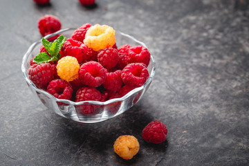 Wall Mural - Berries red and yellow raspberries