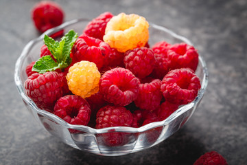 Wall Mural - Berries red and yellow raspberries