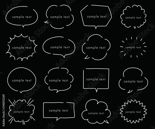 シンプルでおしゃれな吹き出しのセット イラスト 手描き Vector De Stock Adobe Stock