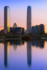 Wall Mural - Skyline of buildings at Las Condes district, Santiago de Chile