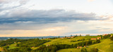Fototapeta Na sufit - Panorama of vineyards hills in south Styria, Austria. Tuscany like place to visit.