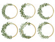 Round laurel wreaths, set of green wreaths