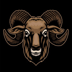 Wall Mural - hand drawing of goat head