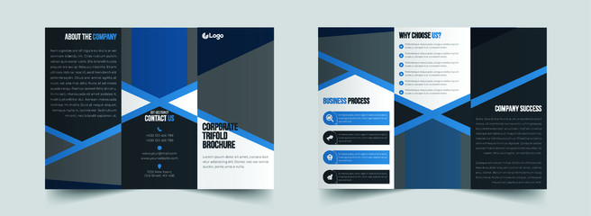 Corporate Blue Trifold Brochure template