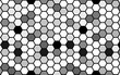© Plastic man - White honeycomb with a gradient color. Isometric geometry. 3D illustration