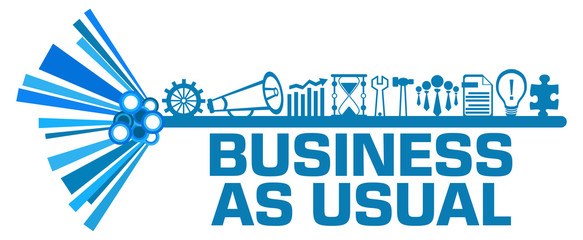 Business As Usual Business Symbols Top Blue Graphics Text 