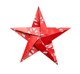Wall Mural - A red origami paper star