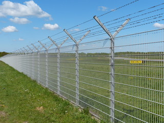 Security fence of an international airport