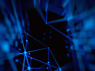 Wall Mural - abstract geometry surfaces, lines and points background, used as digital wallpaper and technology ba