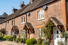 Typical Cottages In Rural English Town 