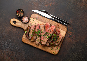 Canvas Print - Grilled sliced meat steak