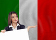 © millaf (Nemchinova) - Young woman with white banner and national flag
